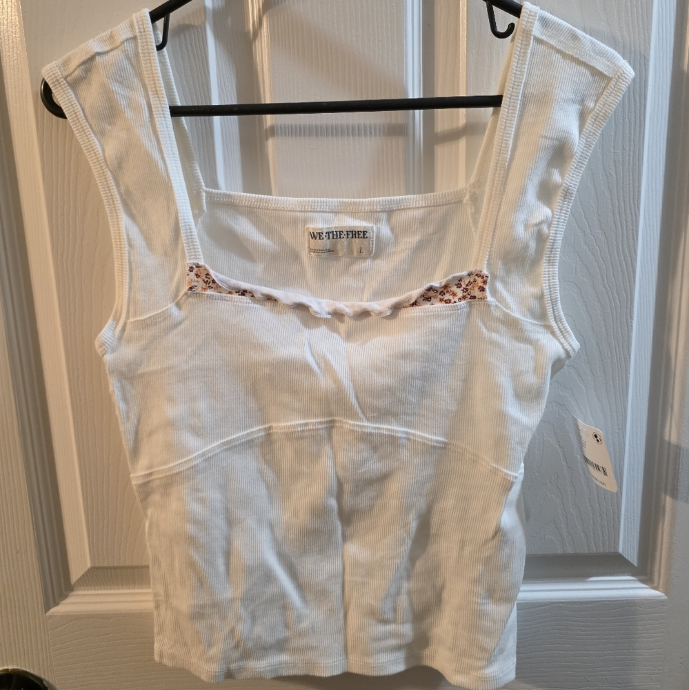 We The Free White Tank Top L 12 14 Free People